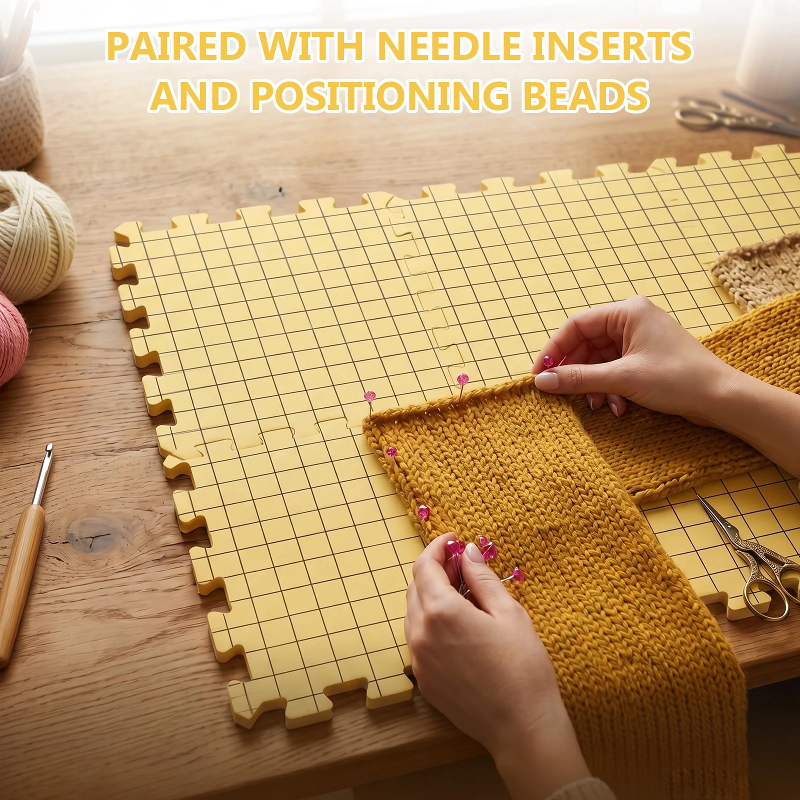 9Pcs Foam Crochet Blocking Mat Knitting Pads with Storage Bag and Blocking Pin Handmade Knitting Board And Crochet Accessories