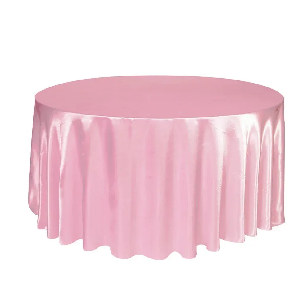 Multicolor Round Satin Tablecloth Wedding Party Resistant Wrinkle Free Soft Table Cloth Home Banquet Restaurant Table Decor