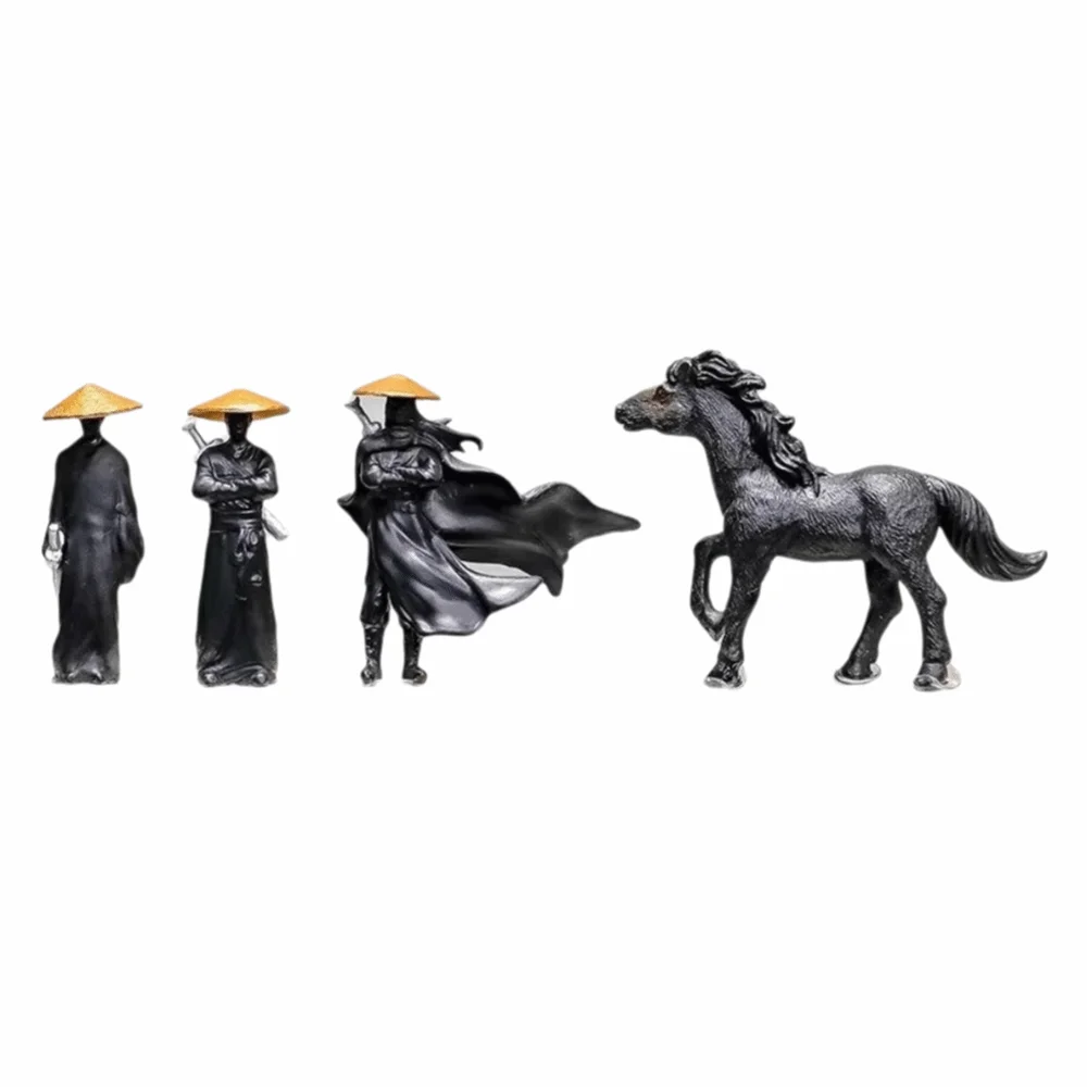 2/3/4pcs 5cm Chinese Swordsman Figure Miniature Decorative Car Interior Decor Traditional Vintage Samurai Figurines