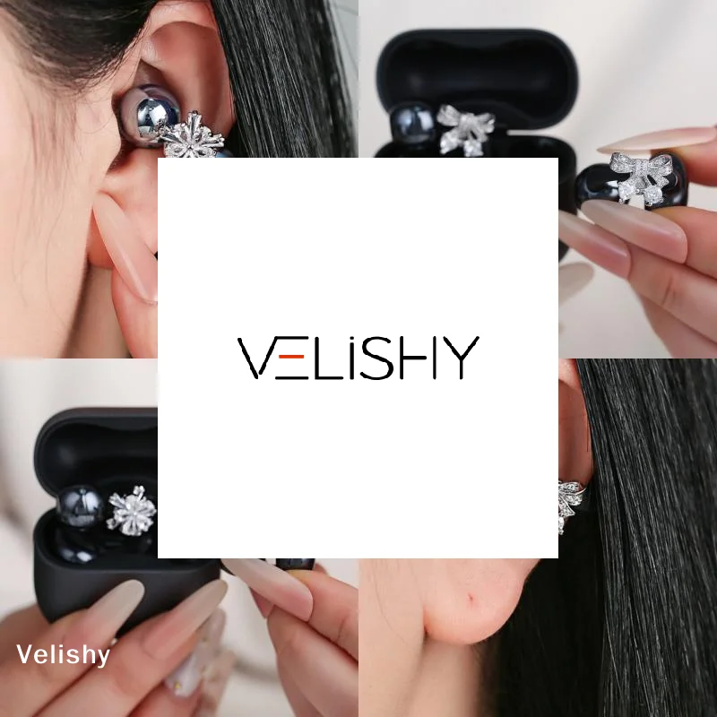 1 Par de Clipe de Orelha Elegante com Zircônia para Fone de Ouvido Freeclip: Charme e Conforto para um Ajuste Ideal e Desempenho Superior