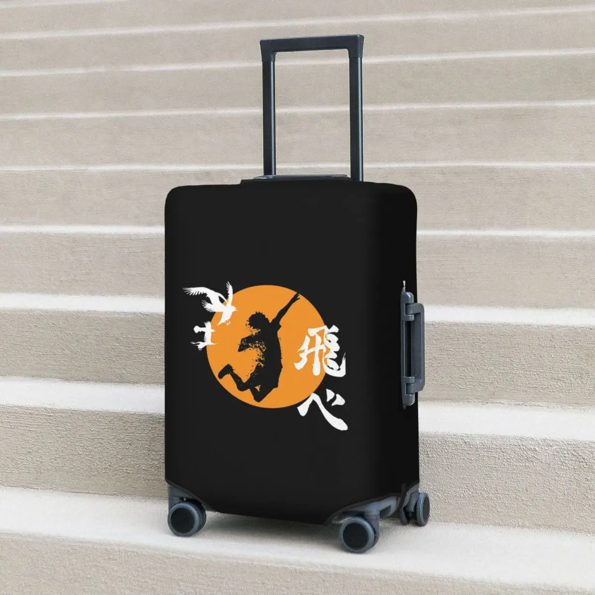 Haikyuu Karasuno Fly High Manga Anime funda protectora para maleta fundas protectoras elásticas para equipaje de viaje para 18-32 pulgadas