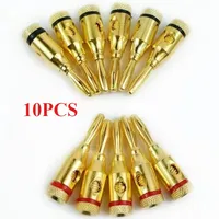 10Pcs 4mm Gold-Plated Banana Plug Adapter Sound Amplifier Cable Wire Audio Speaker Connector Banana Connectors with Screw Lock