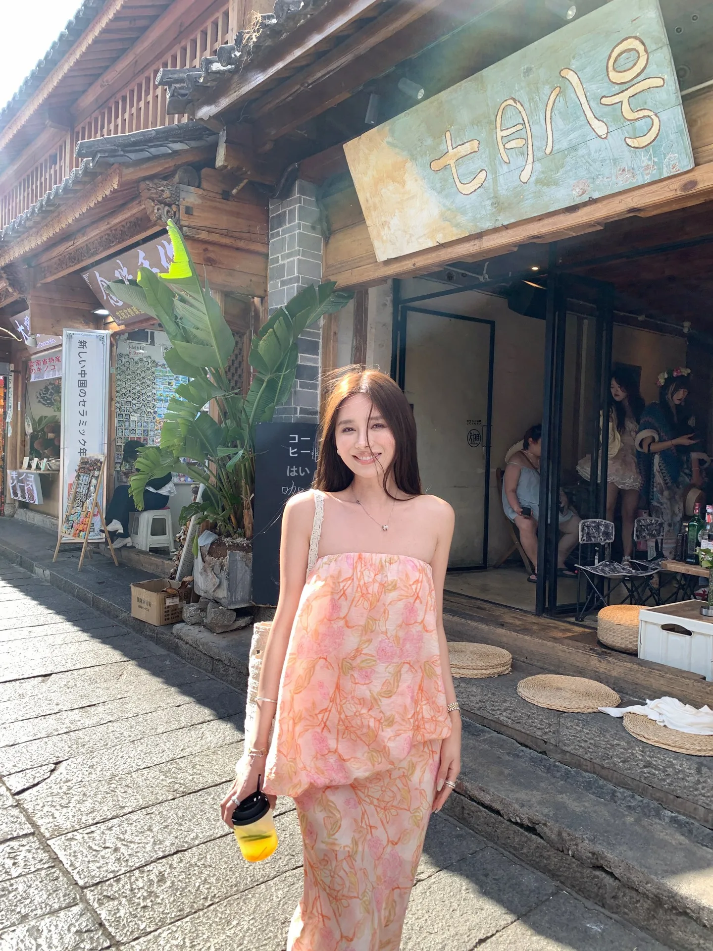 

NanaByNana Thoughts of Youth Summer Women's Mixed Fibre Wrap Dress Set with Asymmetrical Long Skirt Fashionable Commute Style