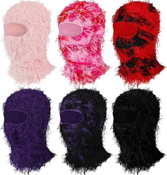 Distressed Beanie Cap Full Face Ski Mask Knitting Winter Neck Knitted Balaclava Windproof Warmer for Men Women