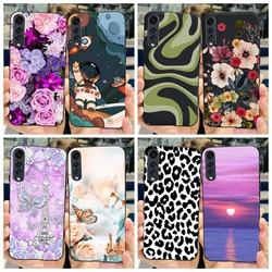 For LG Velvet 5G Case LM-G900EM Black Silicone Soft Slim Back Cover For LG Velvet Phone Cases LM-G910 Flower Fundas Bumper Coque