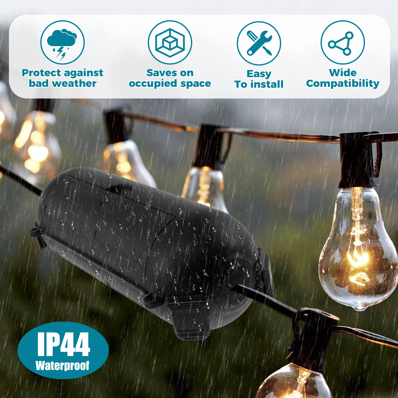Outdoor Extension Cord Safety Cover Waterproof Box Outdoor Outlet Plug switch Weatherproof Protector Electrical Connection Box