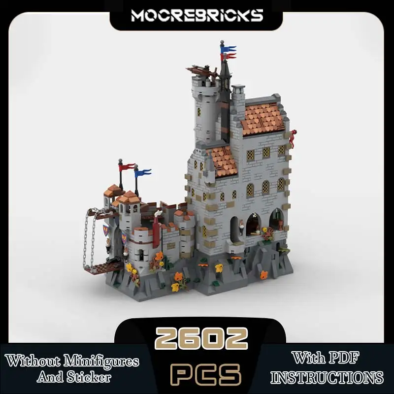 

MOC-167273 Известные фильмы Черные рыцари - Замок «Убийцы драконов», строительный блок, сборка, кирпичная игрушка, подарки