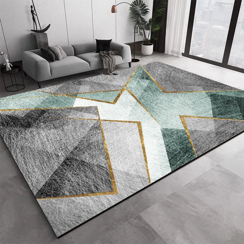 VIKAMA Living Room Carpet Simple Water-Absorbent Cool Dirt-Resistant And Easy To Clean Bedroom Crystal Fiber Rug Home Decoration
