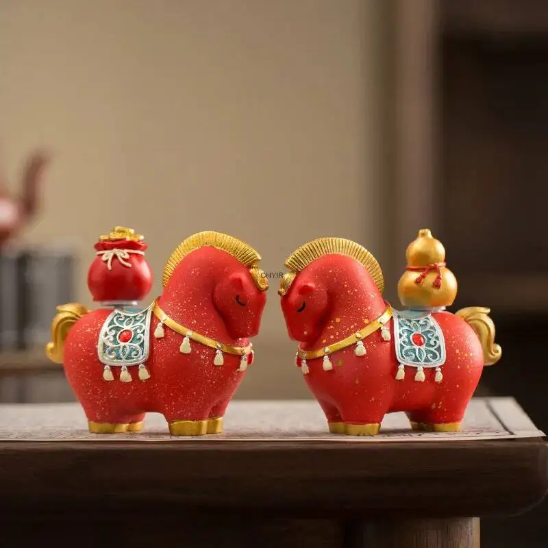 Horse Ornament Workstation Desktop Office Tea Table Tea Pet Decoration Wealth-Attracting Craft