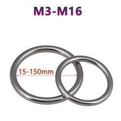 1pc M3-M12 Heavy Duty Welded Round Rings 304 Stainless Steel Smooth Solid O Ring For Rigging Marine Boat Hammock Yoga