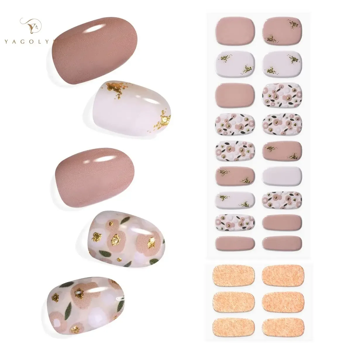 18Tips Gel Nail Strips French Gel Nail Stickers Works with Any Nail Lamps Gel Wraps for Nails Salon-Quality Long Lasting Decals