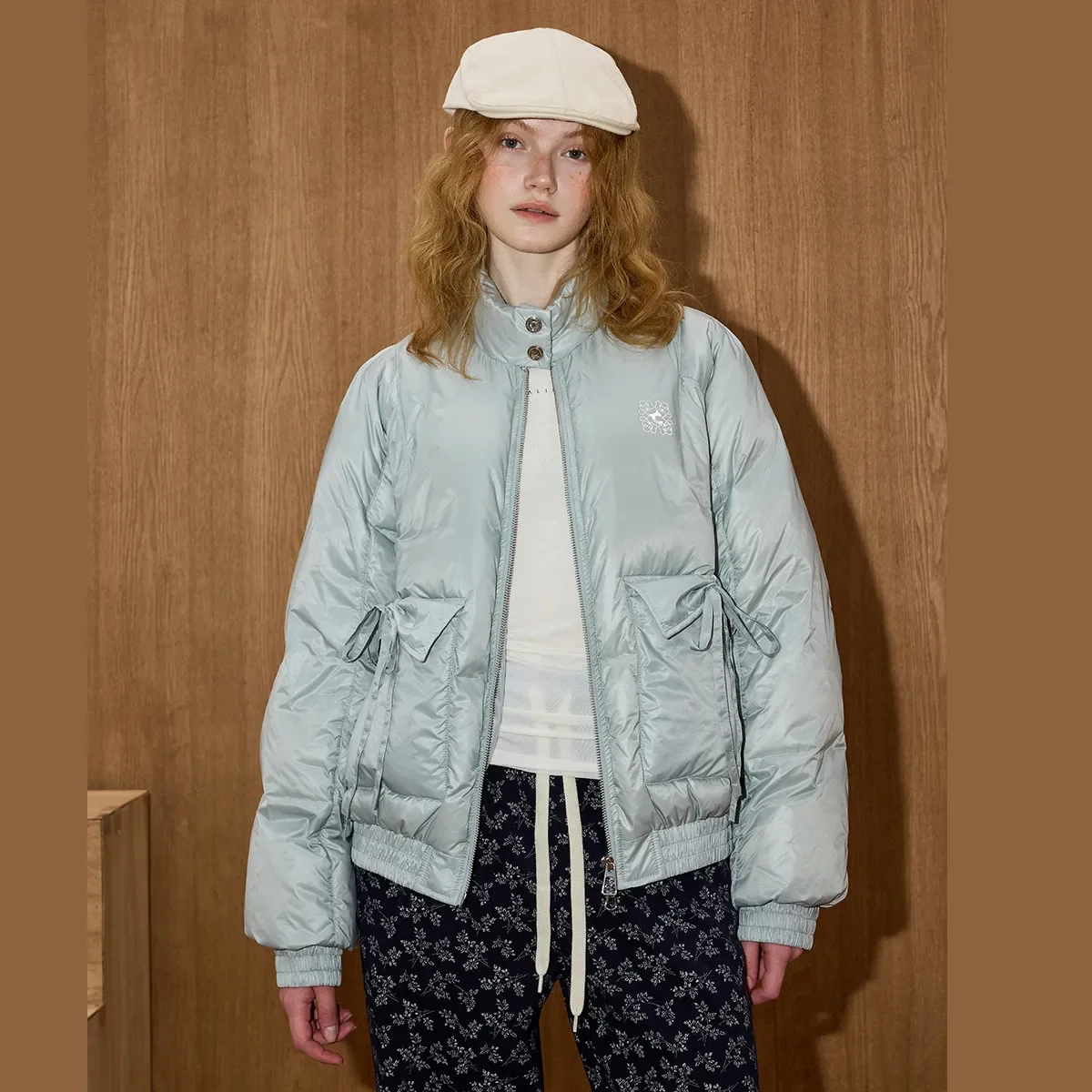 Coolhut الحد الأدنى التعادل الخصر المرأة سترة الشتاء 90% أسفل ملء عالية الرقبة معطف استرخاء صالح سترة منفوخة ملابس خارجية متعددة الاستخدامات