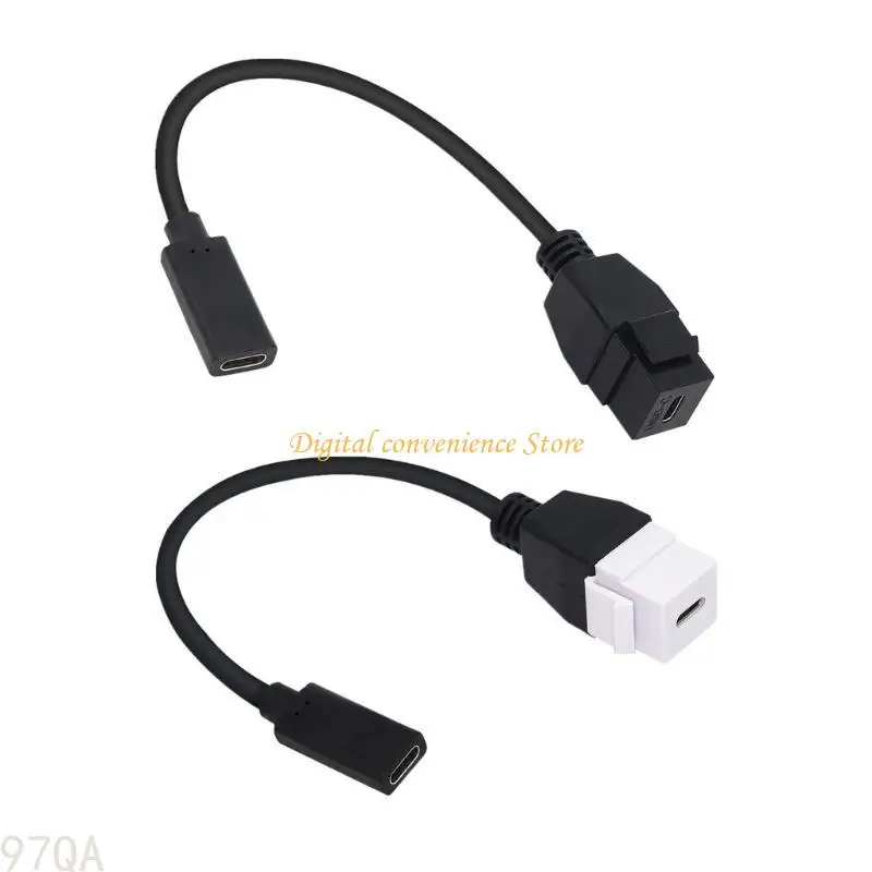 

97QA Fast Speed USB C Keystone Jacks Adapter Insert Cable Female to Female 10Gbps