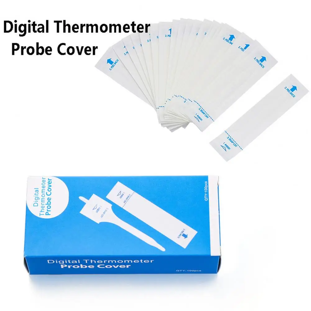 100Pcs/Set Disposable Probe Covers Clean Keeping Protective Digital Thermometer Film Sleeve for Daycare Center