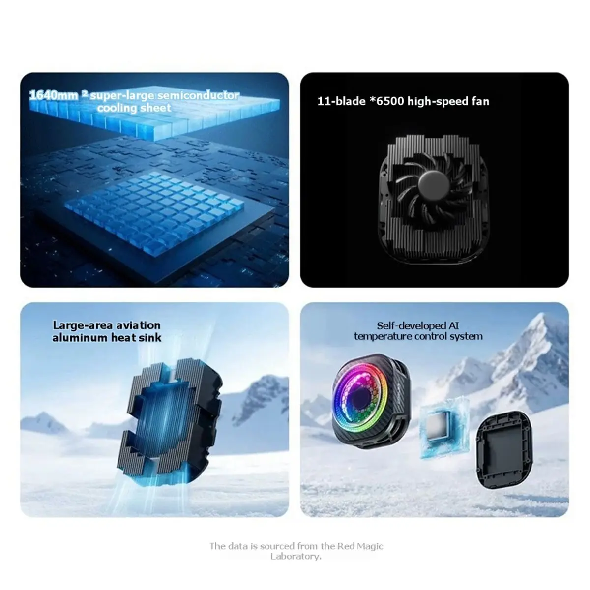 8 Pro Magnetic Phone Radiator Fast Semiconductor Cooling Fan with RGB Light for Mobile Gaming Black