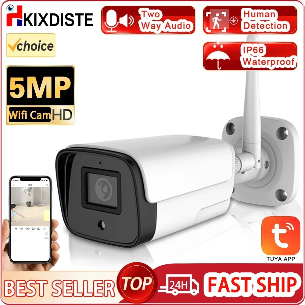 

Tuya IP Camera 5MP WiFi Metal Bullet Cam Outdoor Security Protection CCTV Video Surveillance Motion Detection Smart Life APP