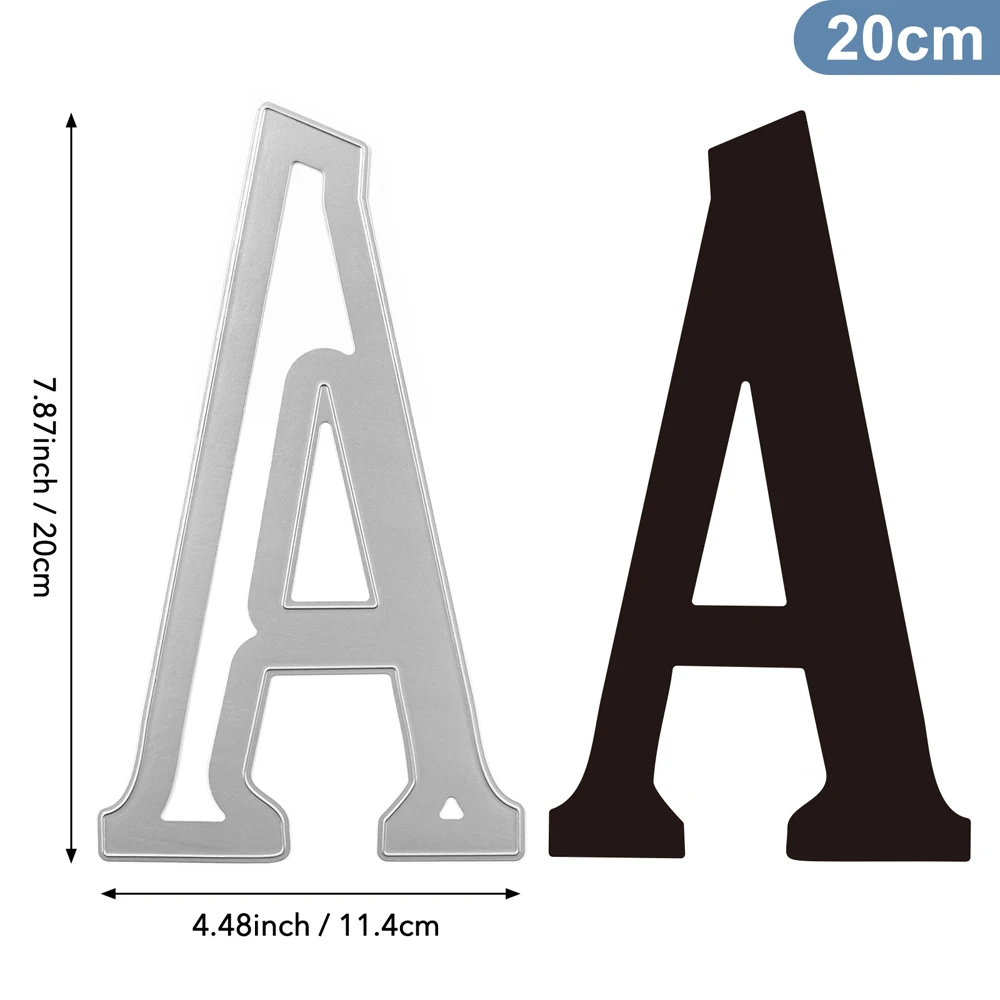 20 cm A-Z Duża litera alfabetu Metalowe wykrojniki do scrapbookingu DIY Kartki papierowe Dekoracyjne Rzemiosło 2024 Nowy Diecut