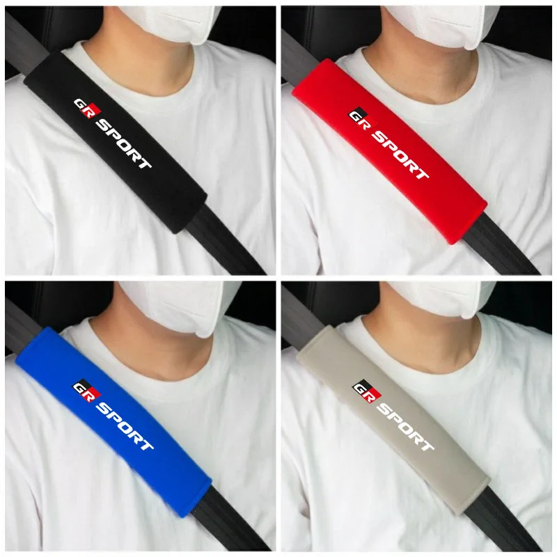 

Car Seat Belt Shoulder Cover Breathable Protection Safety SeatBelt Pad For GR Sport Gazoo Racing Yaris 86 Corolla Hilux Supra