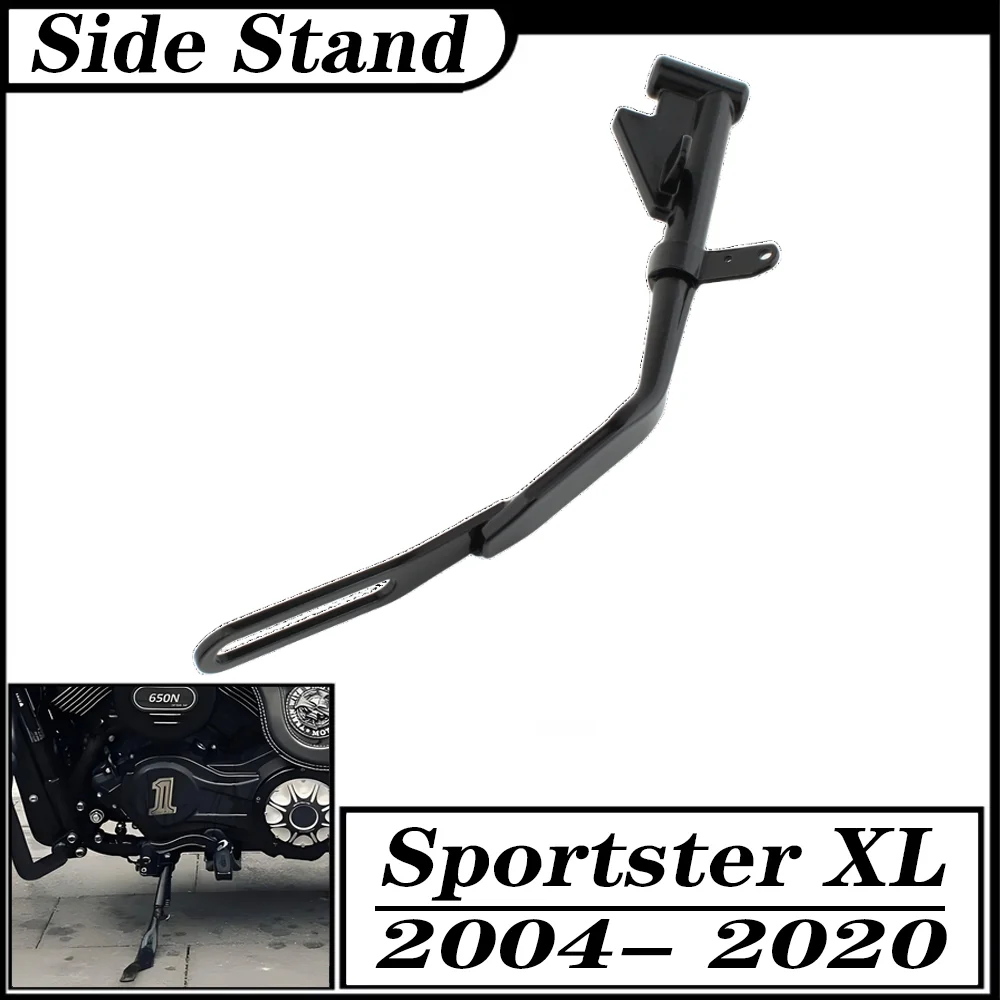 For Harley Sportster XL 2004-2020  Motorcycle Black Side Jiffy Kick Stand Iron 1200 XLCP Nightster Forty Eight Iron 883