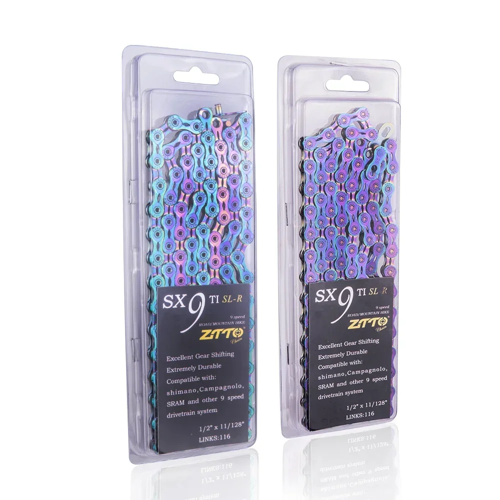 ZTTO سلسلة دراجات 9 / 10Speed EL / SL اللون مطلي الدراجة الجبلية MTB سلسلة سرعة دائم المفقودة رابط دراجة الملحقات