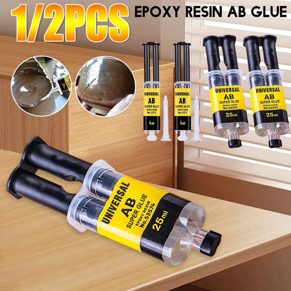 1/2PCS Epoxy Resin AB Glue Waterproof Instant Fast Adhesive Repair Strong Super Liquid Glue For Wood Plastic Metal Glue Welding