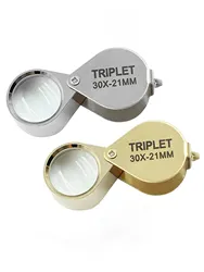 Pocket Loupe Magnifier Jewelry Magnifying Glass Foldable Diamond Lupa Triplet Jewelers Eye Glass Tool Reading Magnifier