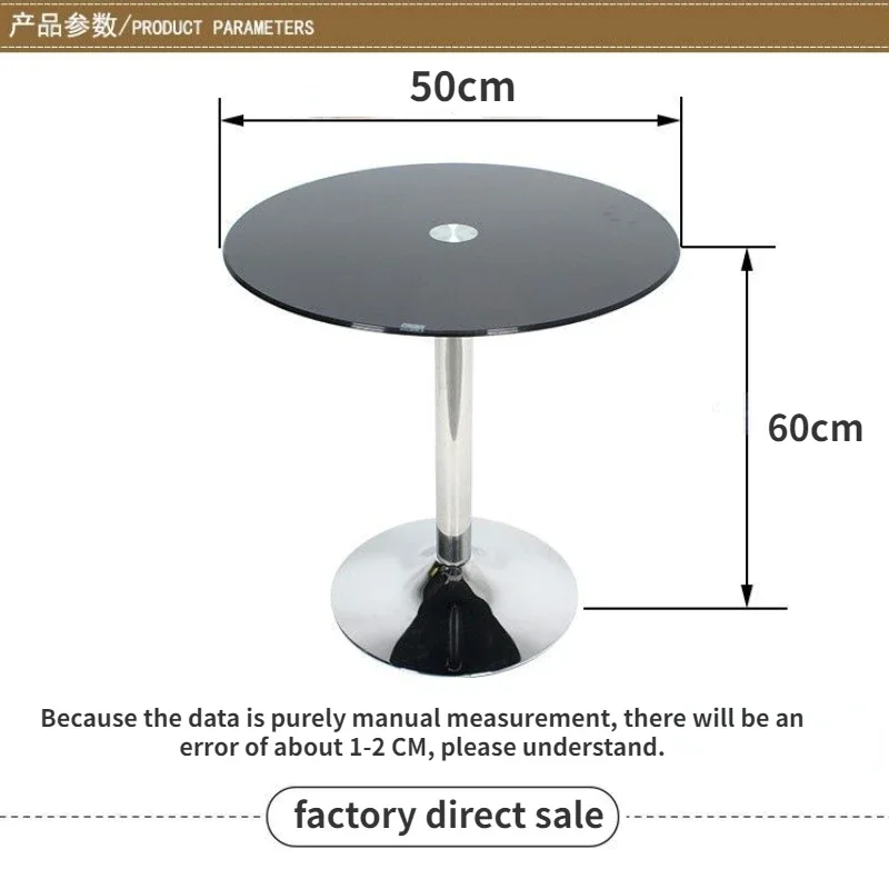 

Tempered Glass Round Mesa Negotiation Table Simple Modern Small-sized Dining Table Bay Window Coffee Table Dining Room Furniture