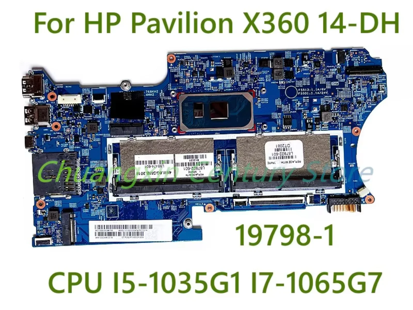 

For HP Pavilion X360 14-DH Laptop motherboard 19798-1 CPU: I5-1035G1 I7-1065G7 100% Tested Fully Work