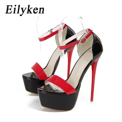 Eilyken Designer Platform Ultra Stiletto High Heels Women Sandals Sexy Open Toe Buckle Strap Nightclub Prom Shoes BIG Size 34-46