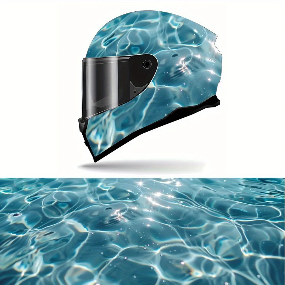 

Full Face Helmet Decals with Refreshing Water Ripple pattern - Durable and Waterproof PVC, self-adhesive Motorcycle Racing Helme