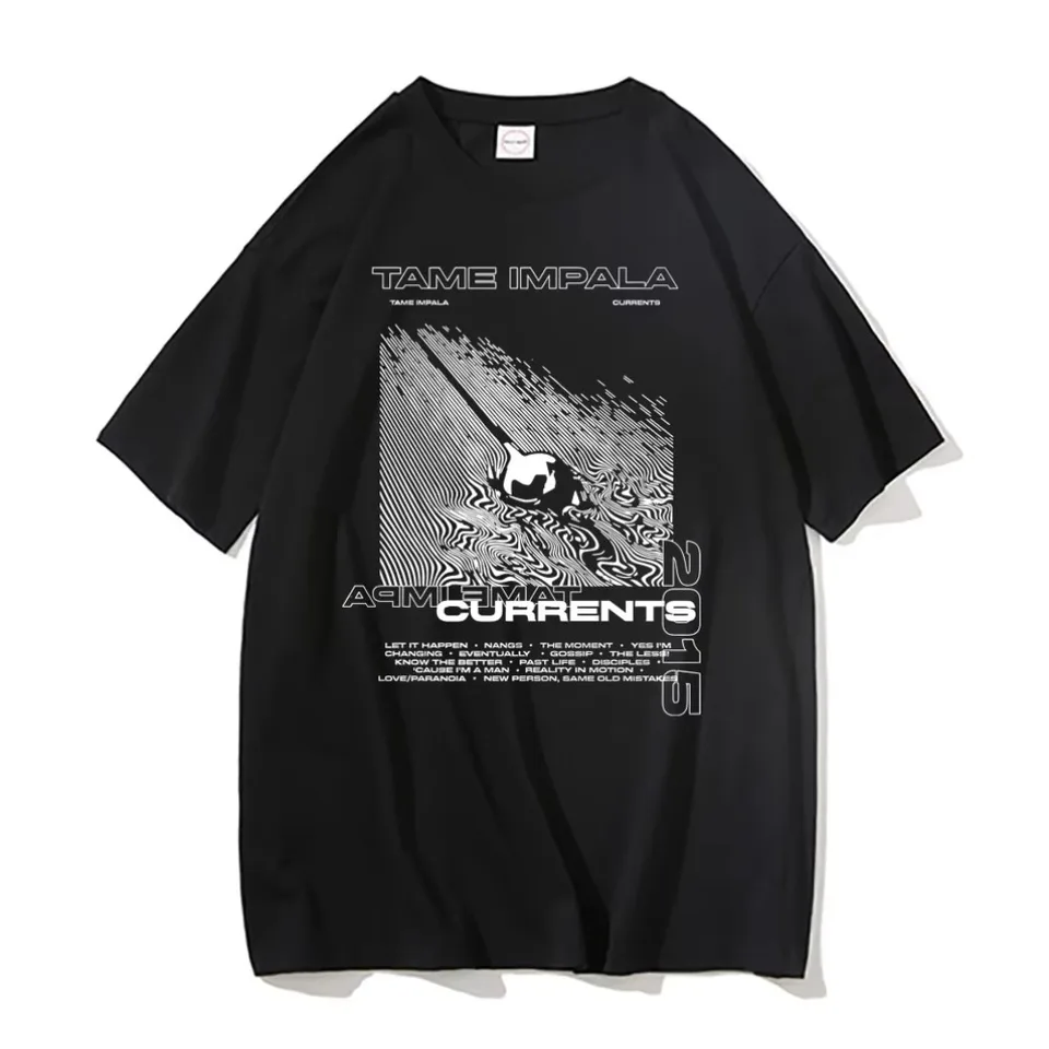 美品　テームインパラ　Tame Impala Currents 　Tシャツ　灰S Tame Impala Currents Graphic Print T-shirts Men Casual Tshirt Male