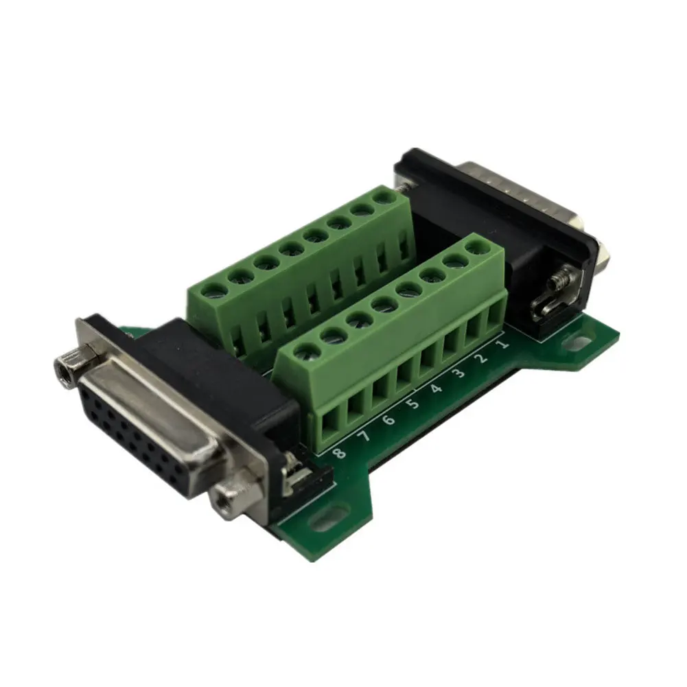 

DB15MF-A Terminal Block Adapter for Male Female Connectors with Solderless Installation for Electronics and Field Work