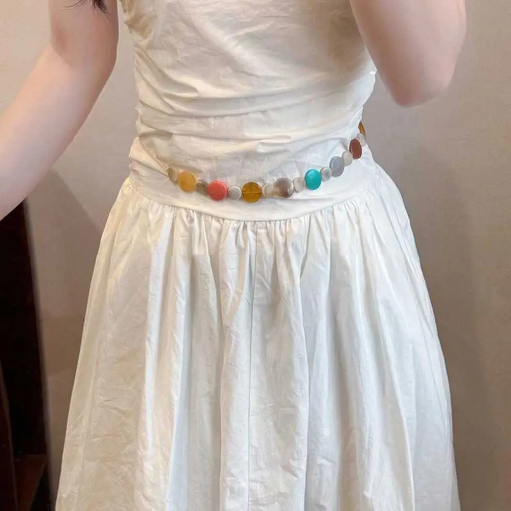 New Bohemian Braided Belts Retro Shell Beads Headband Small Flower Ethnic Style Waist Chain Headband Accessories
