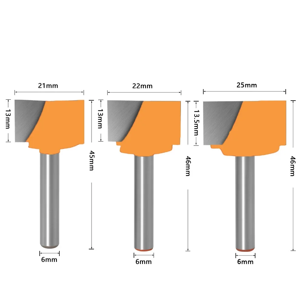 1PC 6MM Shank Milling Cutter Wood Carving Cleaning Bottom Engraving Router Bit Woodwork Tool Solid Carbide Wood Milling Cutters