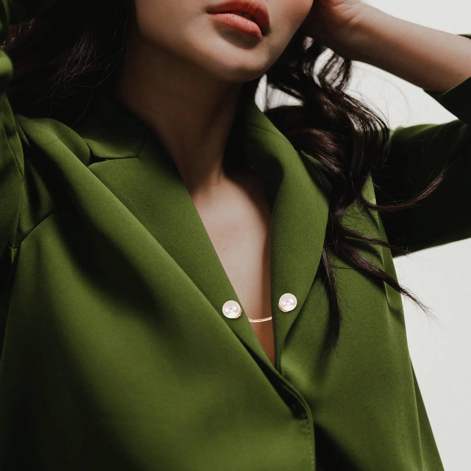 

5pcs Anti Buttons Artificial Pearl Women Clothing Durable Metal Brooch Pins Metal Buttons Lapel Safety Pin Round Shape