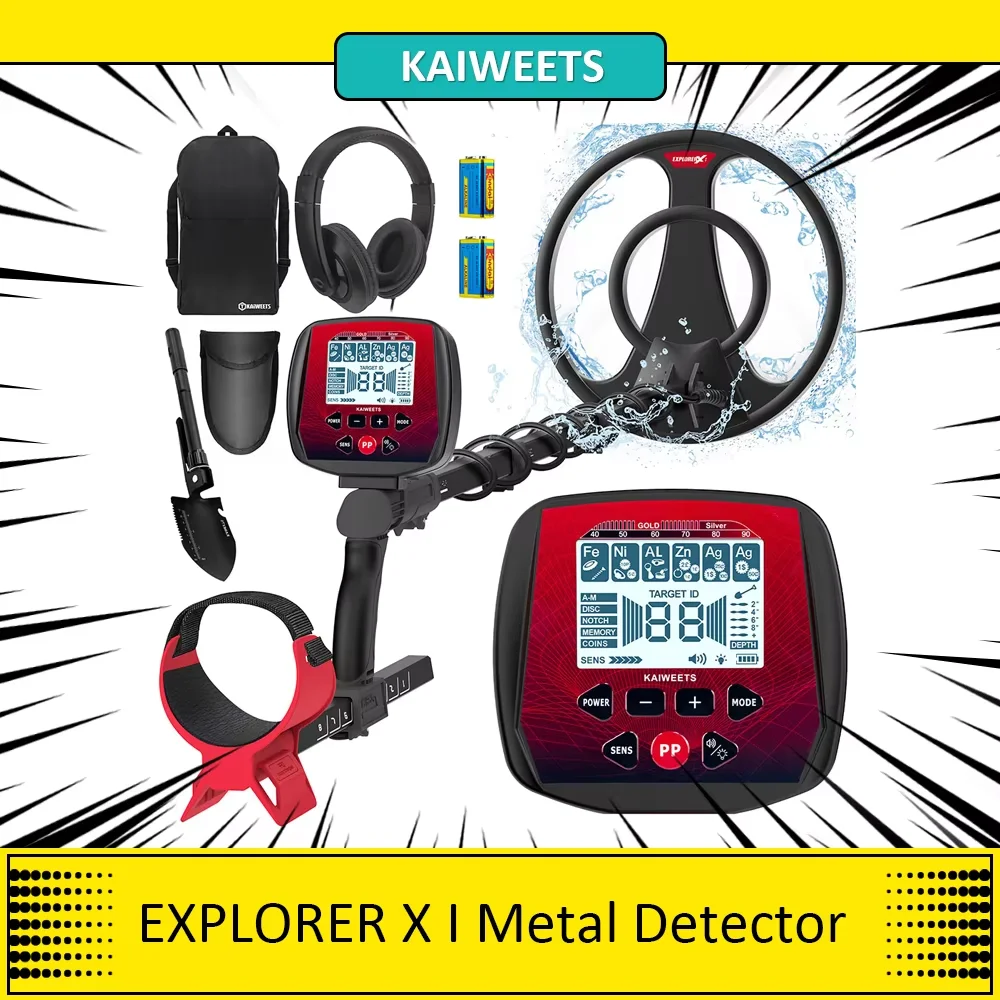Kaiweets Explorer x i Metall detektor, 6 Erkennungs modi, LCD-Bildschirm, einstellbarer langer
