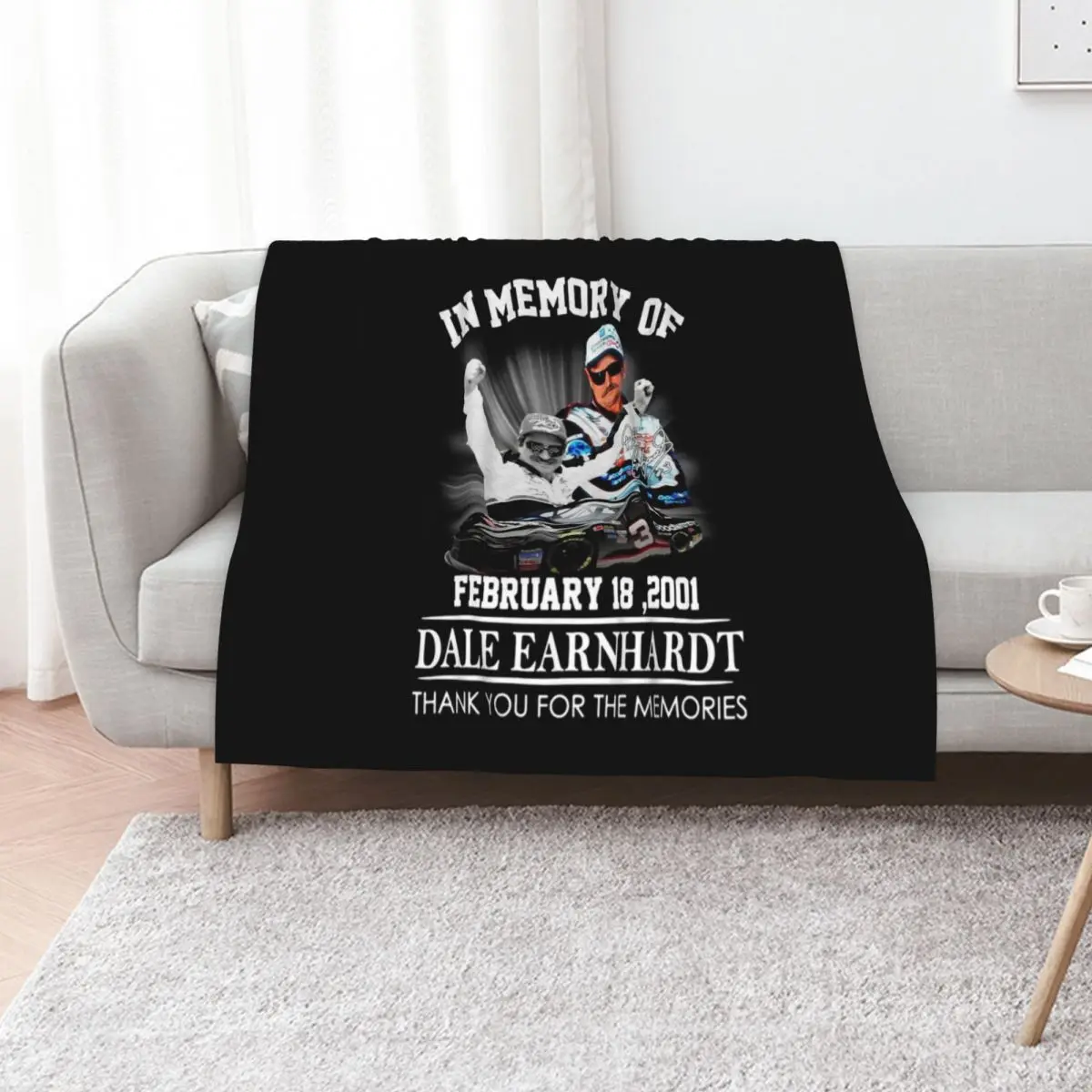 

In Memory Of Dale Earnhardt Throw Blanket Bed Fashionable Decorative Throw Warm wednesday Blankets