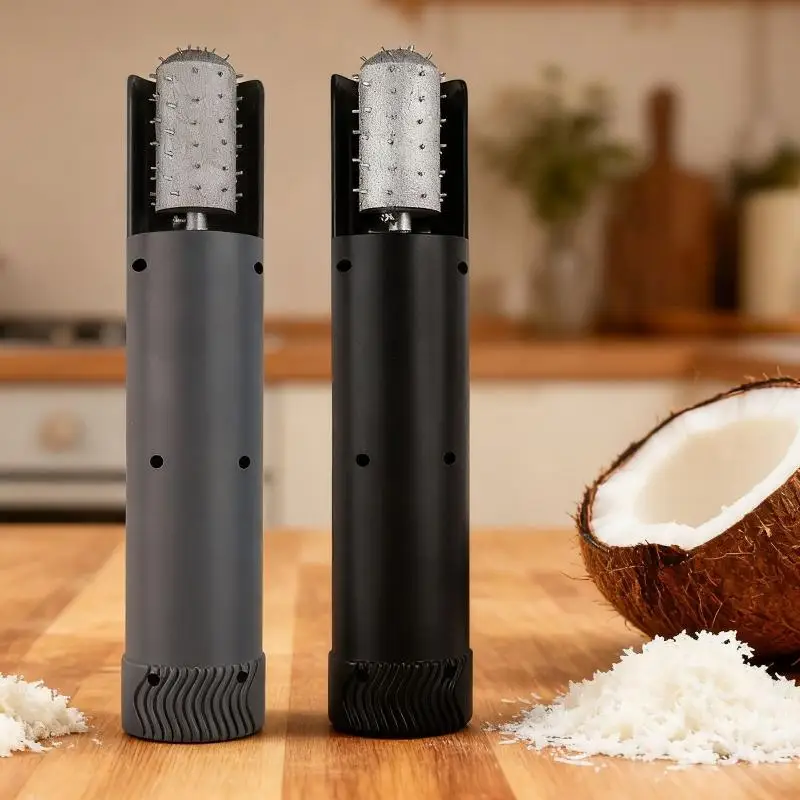 Anti‑Splash Handheld Electric Coconut Meat Grater Rotating Coconut Scraper Shredder Fruit Tool UK US EU Kitchen Safe Accessory