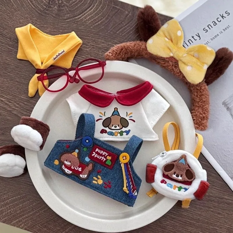 

New 10cm cotton doll baby clothes "Dachshund Puppy" baby clothes cotton doll dress-up baby clothes replacement