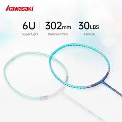 Kawasaki Original 2023 New Super Light H2 6U Carbon Fiber Badminton Racket All-around Professional Racket With Badminton Bag
