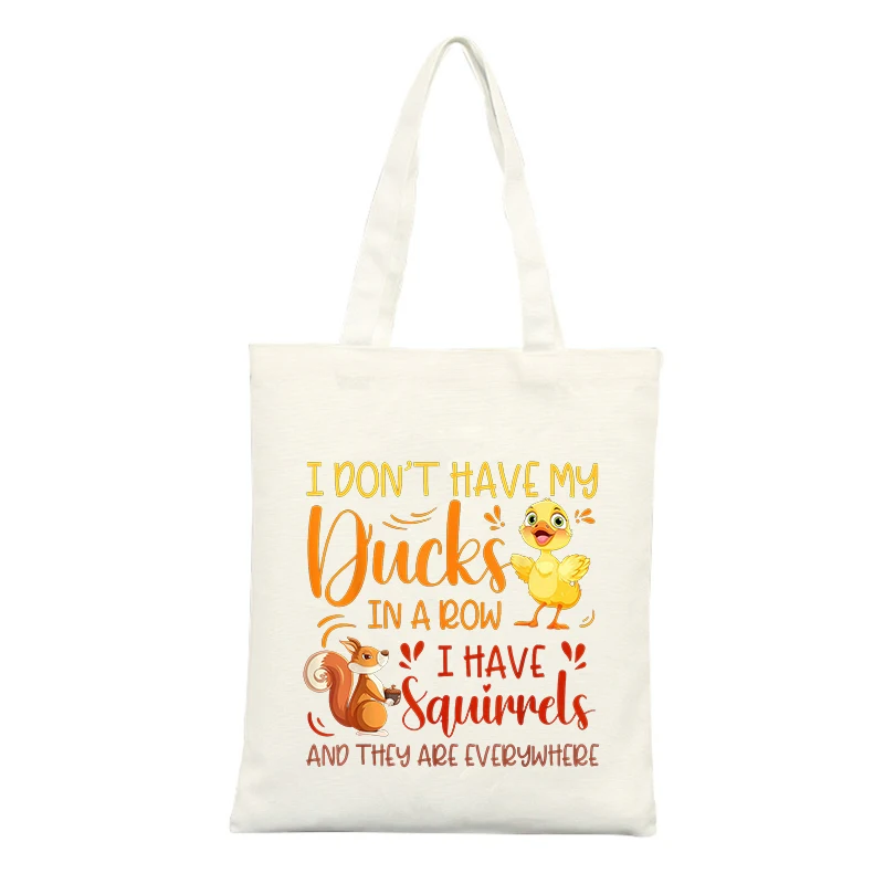 Canvas Tote Bag with Animal and Slogan-style Graphic, Casual Style for Daily Use and Shopping