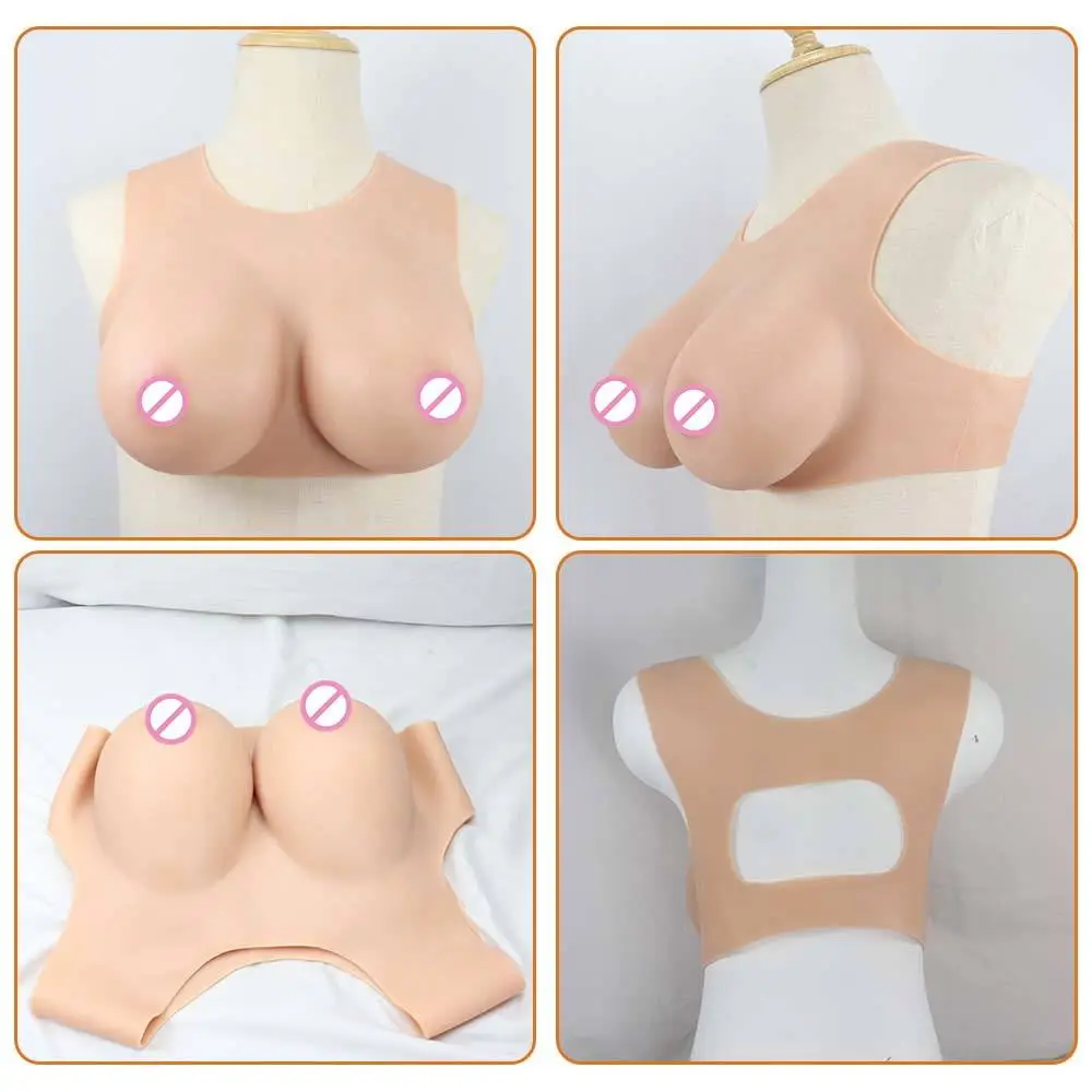 Realistic Silicone Fake Breast Form Big Boobs Breathable Chest Cosplay For Drag Queen Male to Female Shemale Transgender