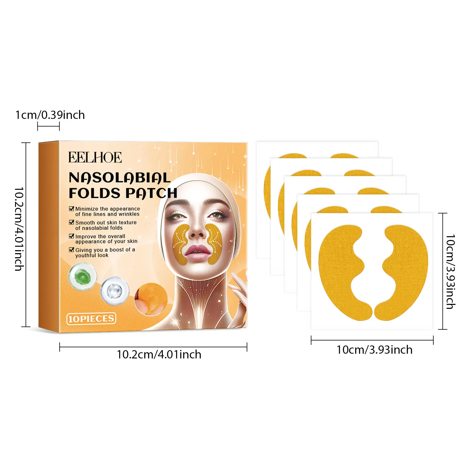Collagen Face Patches for Wrinkle Centella Asiatica Smooth Crow’s Feet Smile Line Firming Forehead Eyes Nasolabial Folds Patche
