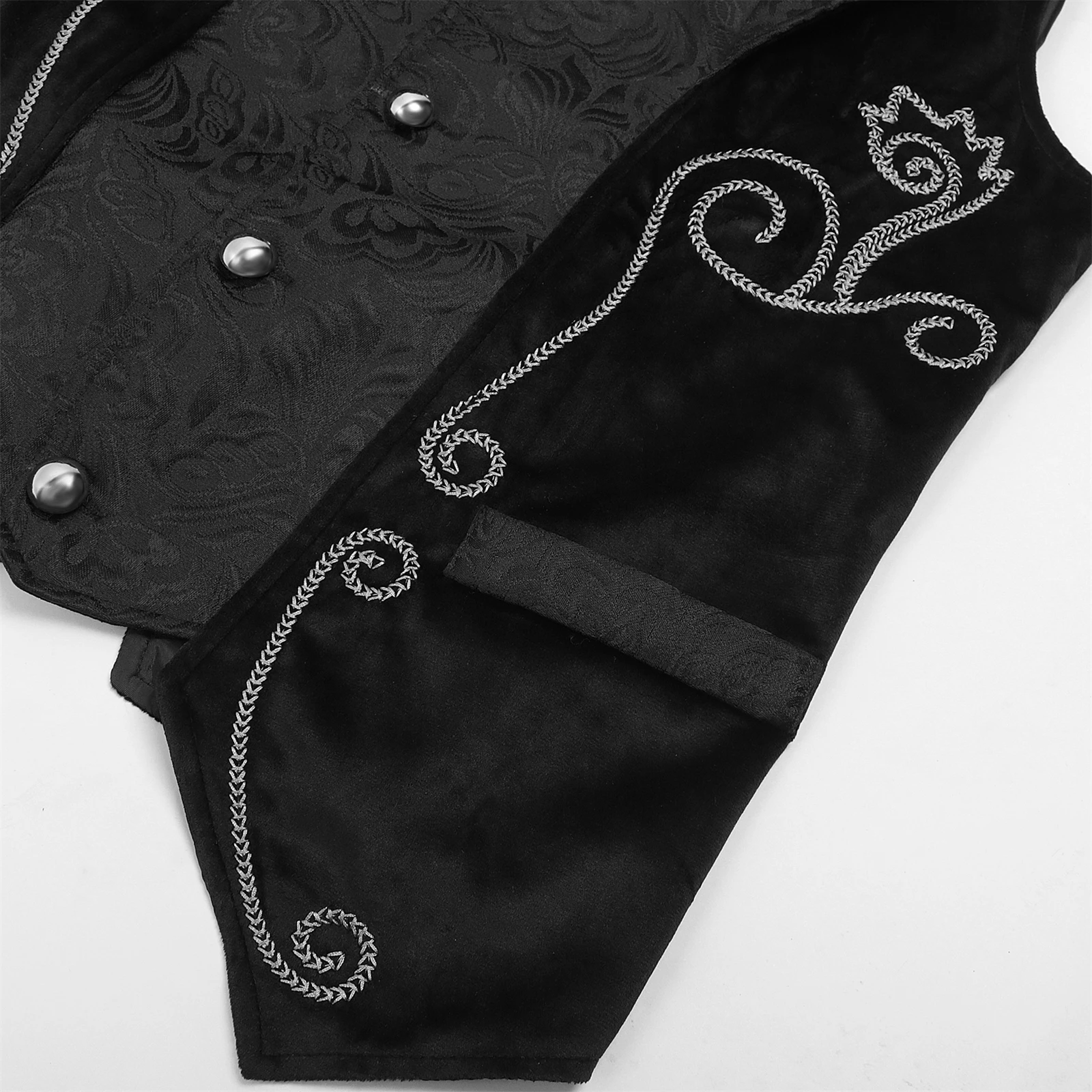 Chaleco de traje victoriano para hombre, chaleco de Jacquard gótico Steampunk Vintage, disfraz de Halloween para fiesta de Halloween