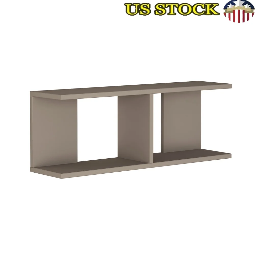 

Современная 2-уровневая настенная полка, прочная плавающая полка, отделка мокко, гостиная, спальня, офис, кухня, внутреннее использование