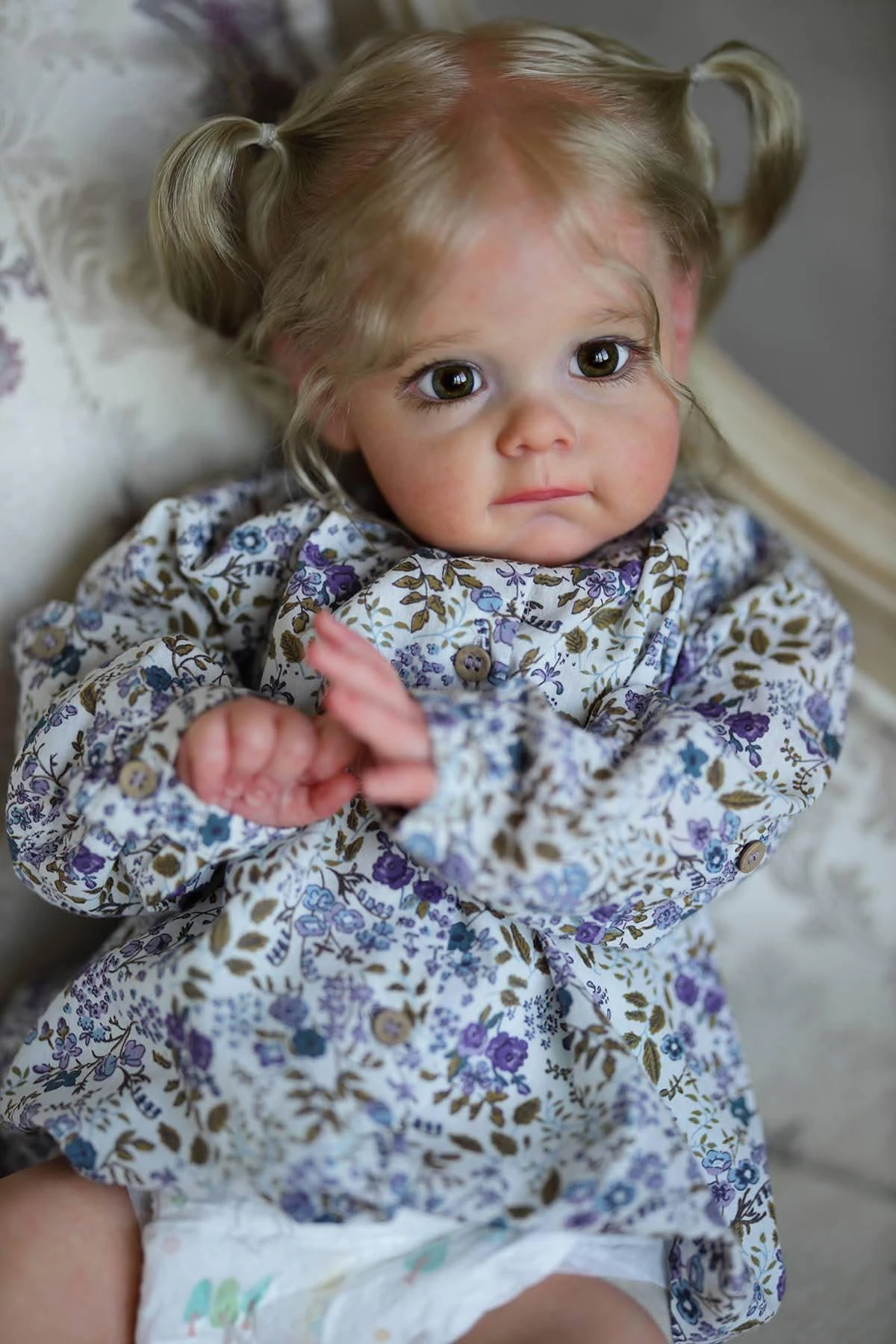NPK 60CM Lifelike Toddler Maggi Doll with Soft Body Handmade High Quality Newborn Collectible Art Doll with Hand-rooted Hair - view 4