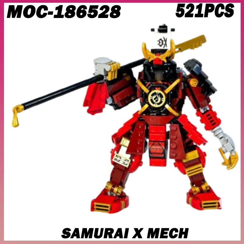 

521PCS MOC-186528 Samurai X mech Warrior Robot Mech Building Blocks War Weapon Model Toys For Kids Adult Gift
