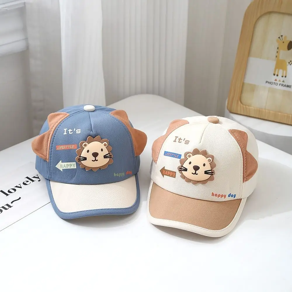 

New Sunscreen Children Baseball Cap Curved Brim Adjustable Lion Sports Hat Cartoon Breathable Duck Tongue Cap