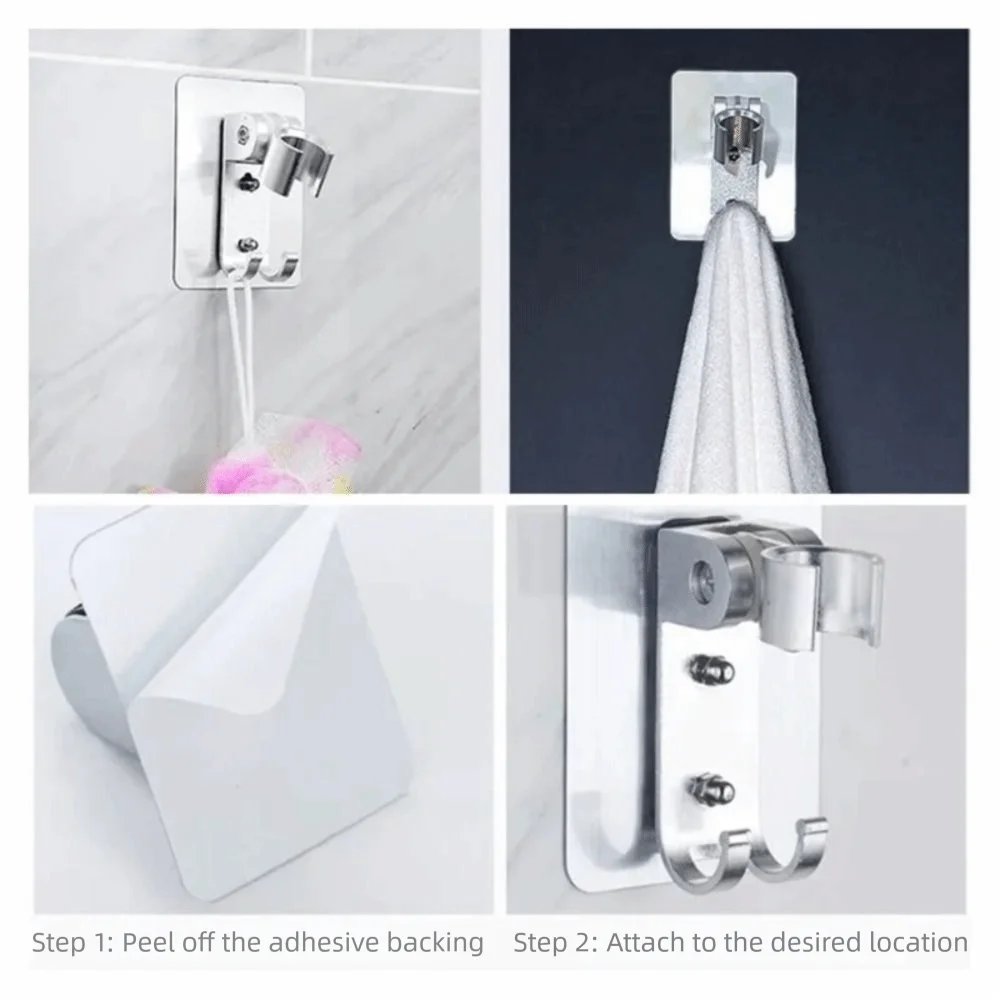 

Крепление для душевой лейки с сильной клейкой основой, без сверления, из прочного водонепроницаемого материала, регулируемый настенный держатель