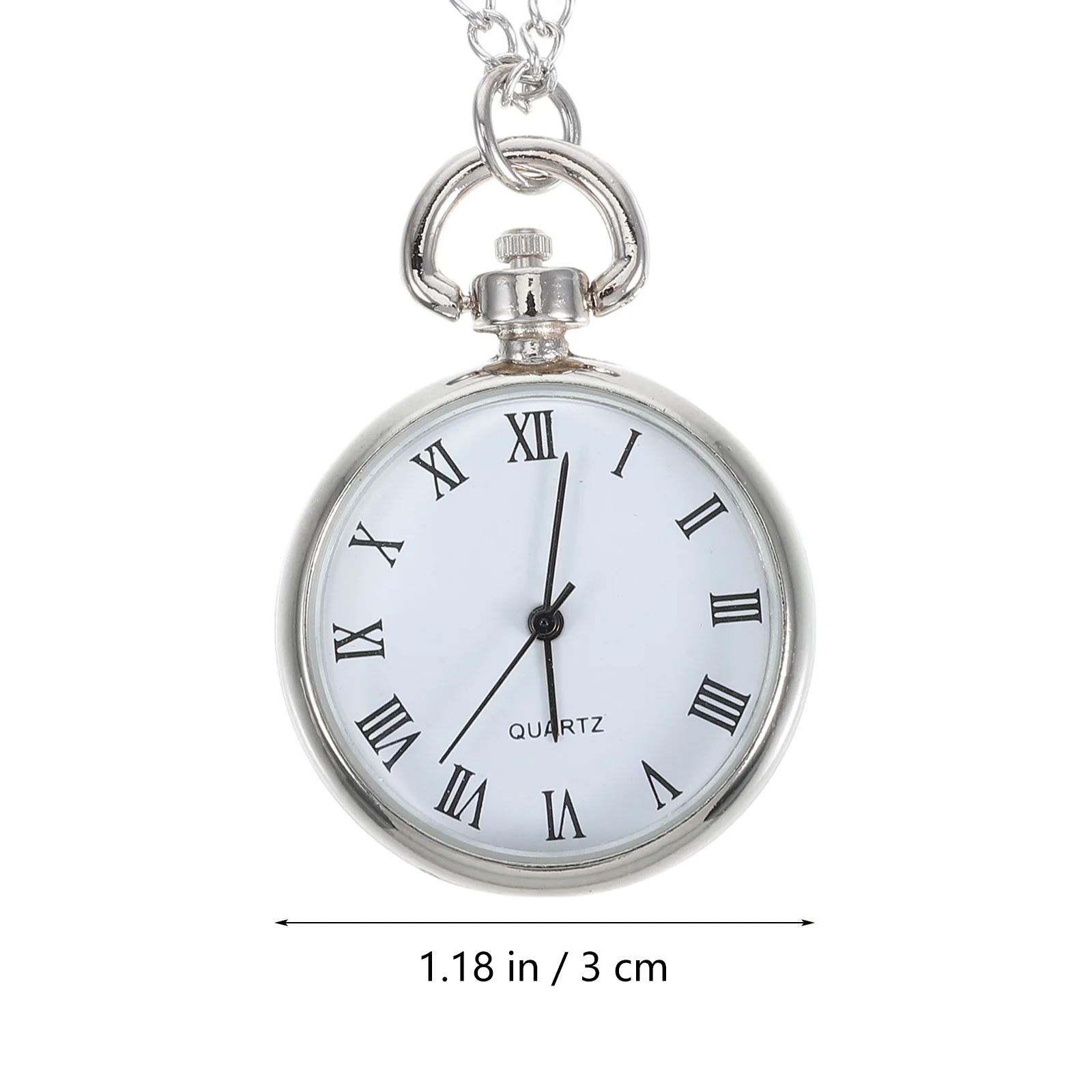 1Pcs Pocket Watch Pendant Alloy Hanging Watch with Chain High Precision Timing Mirror Texture Exquisite Craftsmanship
